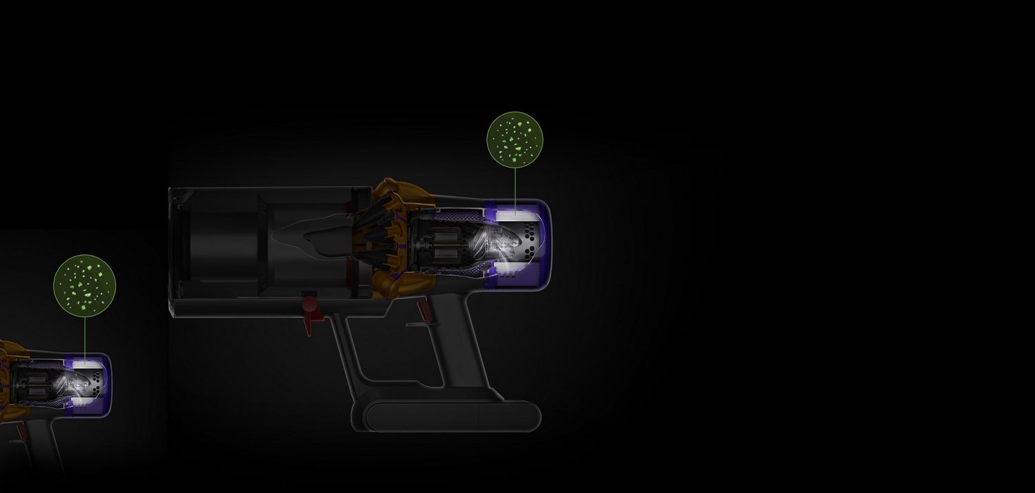 Cutaway of post-motor filter